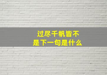 过尽千帆皆不是下一句是什么