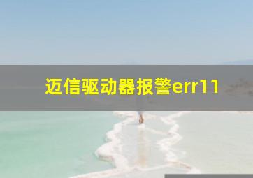 迈信驱动器报警err11