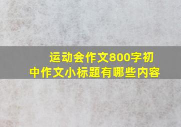 运动会作文800字初中作文小标题有哪些内容