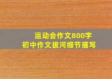 运动会作文800字初中作文拔河细节描写