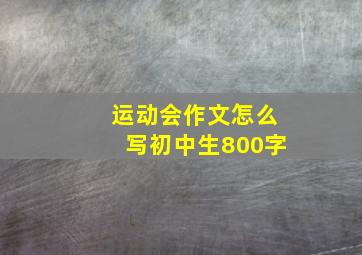 运动会作文怎么写初中生800字