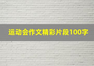 运动会作文精彩片段100字