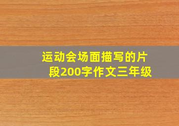 运动会场面描写的片段200字作文三年级