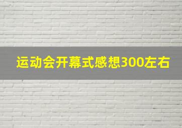 运动会开幕式感想300左右