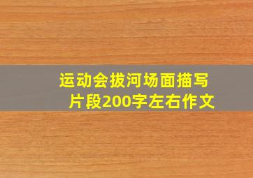 运动会拔河场面描写片段200字左右作文