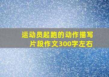 运动员起跑的动作描写片段作文300字左右