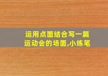 运用点面结合写一篇运动会的场面,小练笔