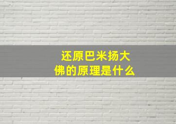 还原巴米扬大佛的原理是什么