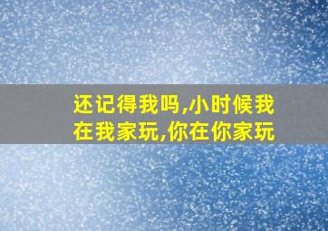 还记得我吗,小时候我在我家玩,你在你家玩