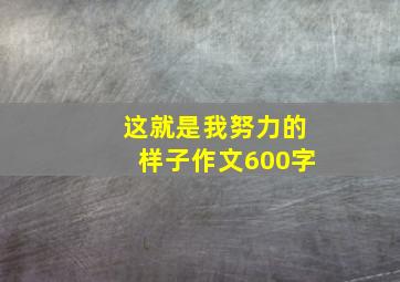 这就是我努力的样子作文600字