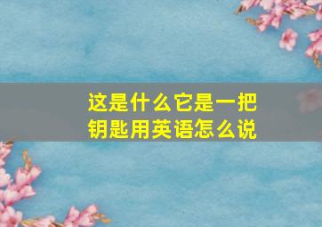 这是什么它是一把钥匙用英语怎么说