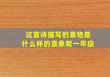 这首诗描写的景物是什么样的景象呢一年级