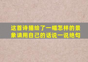 这首诗描绘了一幅怎样的景象请用自己的话说一说绝句