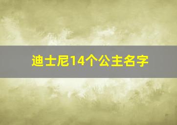 迪士尼14个公主名字