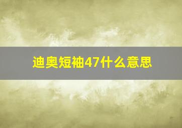 迪奥短袖47什么意思