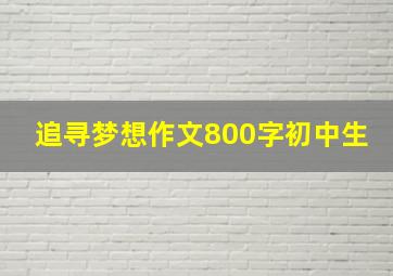 追寻梦想作文800字初中生