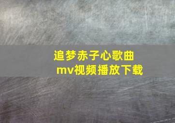 追梦赤子心歌曲mv视频播放下载