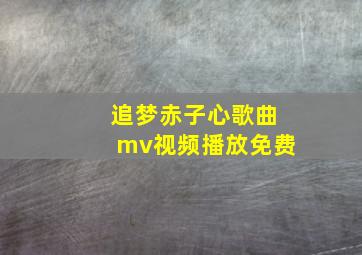 追梦赤子心歌曲mv视频播放免费