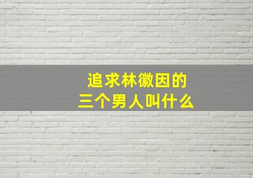 追求林徽因的三个男人叫什么