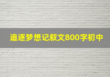 追逐梦想记叙文800字初中