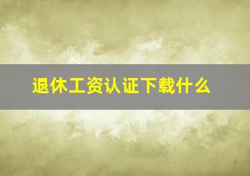 退休工资认证下载什么