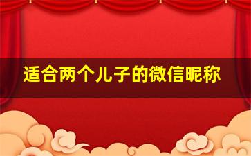 适合两个儿子的微信昵称