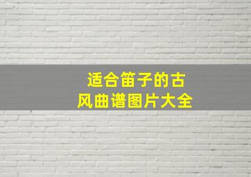 适合笛子的古风曲谱图片大全