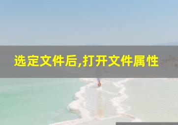 选定文件后,打开文件属性