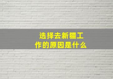 选择去新疆工作的原因是什么