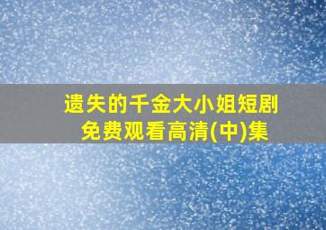 遗失的千金大小姐短剧免费观看高清(中)集