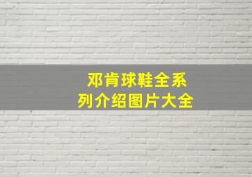 邓肯球鞋全系列介绍图片大全