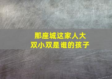 那座城这家人大双小双是谁的孩子