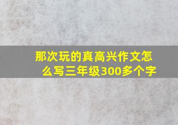 那次玩的真高兴作文怎么写三年级300多个字