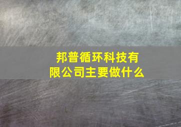 邦普循环科技有限公司主要做什么