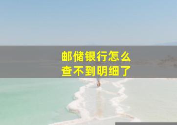 邮储银行怎么查不到明细了