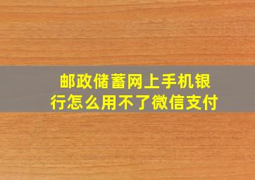 邮政储蓄网上手机银行怎么用不了微信支付