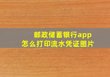 邮政储蓄银行app怎么打印流水凭证图片