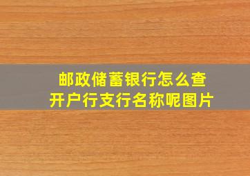 邮政储蓄银行怎么查开户行支行名称呢图片