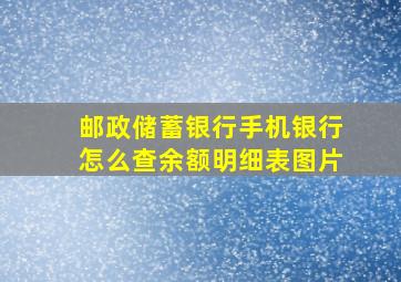 邮政储蓄银行手机银行怎么查余额明细表图片