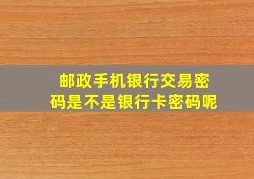 邮政手机银行交易密码是不是银行卡密码呢