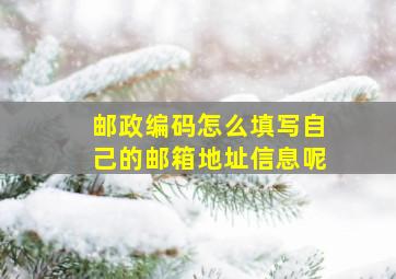 邮政编码怎么填写自己的邮箱地址信息呢