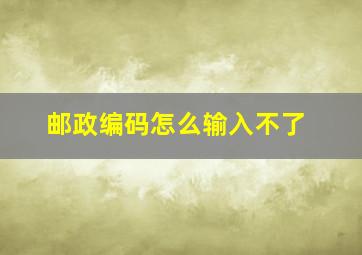 邮政编码怎么输入不了