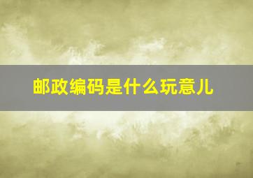 邮政编码是什么玩意儿