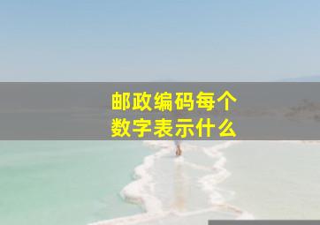 邮政编码每个数字表示什么