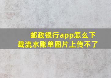 邮政银行app怎么下载流水账单图片上传不了