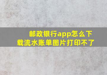 邮政银行app怎么下载流水账单图片打印不了