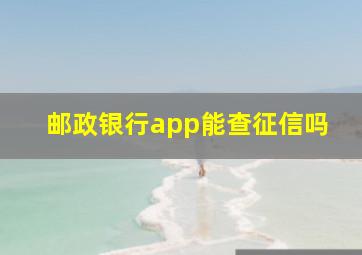 邮政银行app能查征信吗