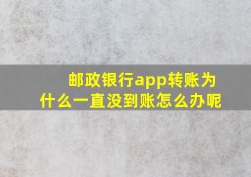 邮政银行app转账为什么一直没到账怎么办呢