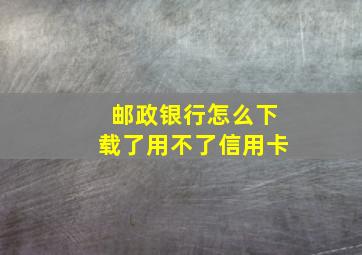 邮政银行怎么下载了用不了信用卡