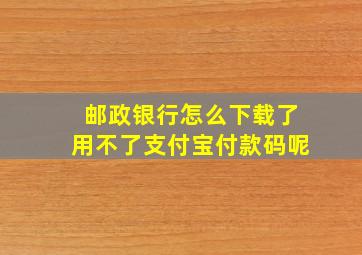 邮政银行怎么下载了用不了支付宝付款码呢